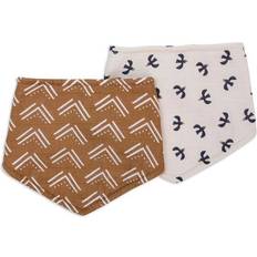 Black Drool Bibs Mary Meyer Lulujo Bandana Bib (2 Pack) in Mudcloth/Black Birds Cotton Muslin