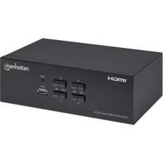 Switch KVM Manhattan Switch KVM HDMI 4 Porte Doppio Monitor