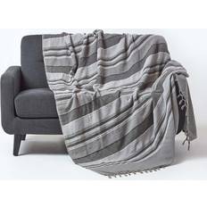 Coton Couvre-lits Homescapes 225 255 Morocco Striped Couvre-lit Gris