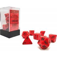 Chessex Bordspellen Chessex Dobbelstenen Opaque Red/Black Polydice (7 stuks)