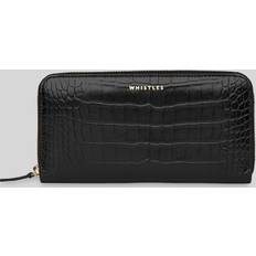 Whistles Shiny Croc Long Purse - Black