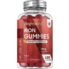 WeightWorld Iron Gummies 14mg Per Serving 120 Chewable Iron Gummies