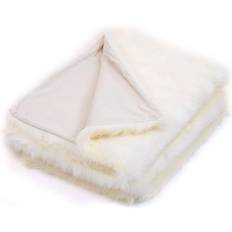 Yellow Blankets Comfort Co Luxury Faux Fur Blankets White, Yellow