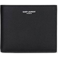 Saint Laurent East/West Grained Leather Wallet - Black