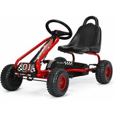 Voitures à Pédales Costway Kids Pedal Go Cart Children Outdoor Ride On Racer Plastic Wheels Adjustable