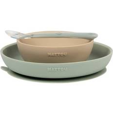 Nattou Juego de comedor 3 piezas sand /Verde