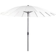 Beliani Ombrellone Tessuto Beige Chiaro Palo In Acciaio 255 cm