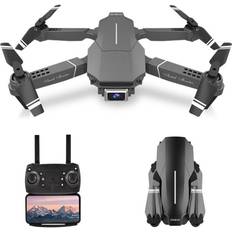 WiFi FPV 4K Drone RC Quadcopter Headless Mode Altitude Hold Gesture Photo Track Flight 3D Flip Folding (Black, 1 Battery)