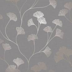 Wallpapers Glistening Ginkgo Wallpaper Grey Rose Gold Holden 12702