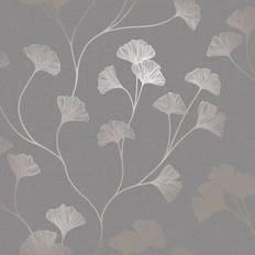 Grey Wallpapers on sale Holden Decor Glistening Ginkgo Wallpaper Grey Rose Gold Holden 12702