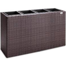 Macetas, Plantas y Cultivo Casaria Casaria - Plant Pot Poly Rattan 95x27x60cm Flower Planter Garden