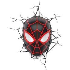 Spider man lampa Barnrum Marvel 3D LED Spider-Man Miles Morales Face Nattlampa