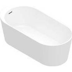 GoodHome Huron Fibreglass-Reinforced Acrylic Left Or Right-Handed Oval Tap Hole Bath L1700mm W750mm