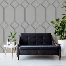 Wallpapers Alessia Panel Vinyl Wallpaper Grey Belgravia 215