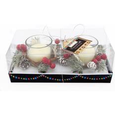 Candelabros, Velas y Fragancias para el Hogar Geko Marco Paul Modern Set of 2 Christmas Market Candle Pot Wreath Christmas Decorations Vela