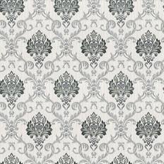 Debona Duplex Damask Wallpaper Grey Silver 5022