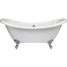 Milano Legend - White Traditional Bathroom Double Ended Bath with Chrome Ball & Claw Feet