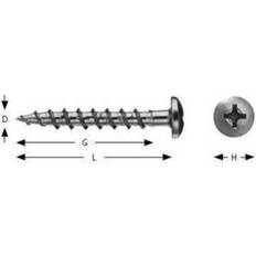 Gipsskrue Gipsskrue 4,8x55 Panhoved Ph2 Kærv