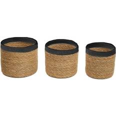 Premier Housewares Set Three Natural Black Basket