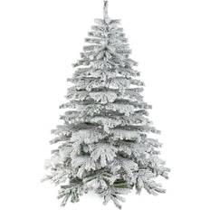 Premier Decorations Flocked Mountain Pine Green/White Christmas Tree 183cm