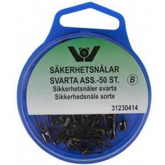 Sikkerhedsnåle sort-50stk ass