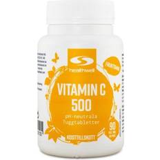 Antioxidanter - Sødemiddel Vitaminer & Mineraler Healthwell Vitamin C 500 Tyggetabletter, 90 tyggetabl 90 stk