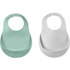 Beaba Lot de 2 bavoirs silicone light mist/sage green