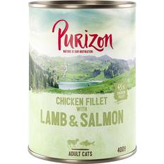 Purizon Dyrlægefoder - Katte Kæledyr Purizon 24x400g Adult Kyllingefilet, Laks & Lam kattefoder