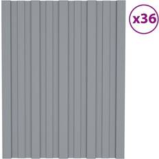 Lastre in Policarbonato vidaXL Argento Pannelli Da Tetto 36 pz In Acciaio Zincato Argento 60x45 cm