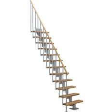 Billig Straight Stairs Dolle Dublin Ligeløb Pearl Grey-Classic II 240-292 cm