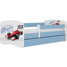 Aucune Babydreams juniorseng med racerbil, madras, sengehest, skuffe