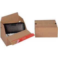 Kartons & Wellpappkartons Colompac ColomPac Faltkarton Eurobox S, Selbstklebeverschluss & Aufreißfaden, Z-Faltung, kombinierbar mit Euro-Paletten, außen L 200 x B 150 x H 100 mm, innen B 145 mm, 20 Stück, Wellpappe, braun
