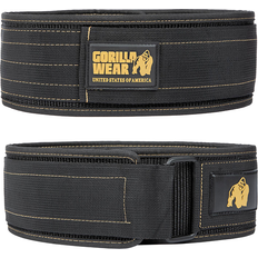 Træningsbælter på tilbud Gorilla Wear 4 Inch Nylon Belt Black Gold