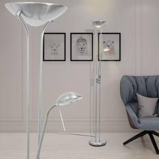 Zilver Vloerlampen vidaXL Vloerlamp LED Dimbaar 23 W