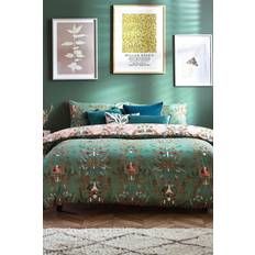 Furn Luna Wood Enchanting Floral Duvet Cover Green, Brown, White