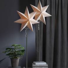 A Stelle dell'Avvento Star Trading Lampada Moa + Paralume Base Rovere - Bianco Quercia Stella dell'Avvento