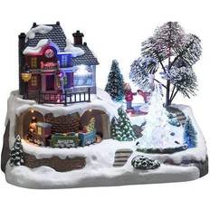 Alimentado por batería Luces de Navidad Konstsmide Train Station/Gran Multicolour Pueblo Navideño 23.5cm