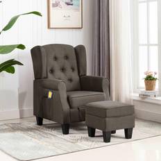 VidaXL Massagestole vidaXL massagestol med fodskammel stof gråbrun