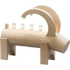 Julbock med Konstsmide Goat Natural Adventsljusstake 28.8cm