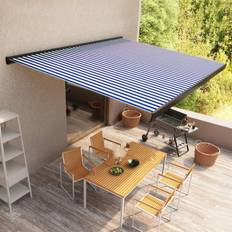 VidaXL Manuel styring Terrassemarkiser vidaXL motoriseret kassettemarkise 350x250 blå 350x250cm