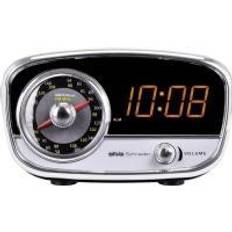 Wecker Silva Schneider Retro-Uhrenradio UR1967 Silber Schwarz