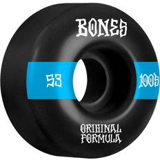 Skateboards Bones Wheels OG Formula Skateboard Hjul 100 53mm V4 Wide 4pk Black Sort 53mm Unisex Adult, Kids, Newborn, Toddler, Infant