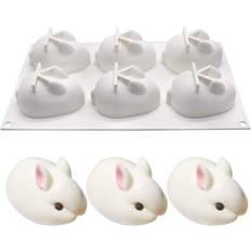 Non-stick Coating Chocolate Molds Newmemo 3D Easter Rabbit Chocolate Mold 11.6 "