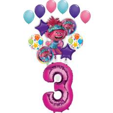 Birthdays Animal & Character Balloons Trolls World Tour 3rd Birthday Party Supplies Poppy Balloon Bouquet Decorations