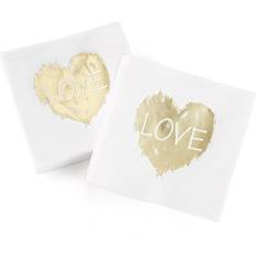 Gold Paper Napkins 50ct Love Heart' Disposable napkins