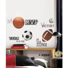 Multicolore Décorations murales RoomMates Decals multi - All Star Sports Saying Peel & Stick Decal