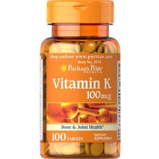 Puritan's Pride Vitamin K mcg Supports Bone Joint Health, Count 100 pcs