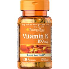 Puritan's Pride Vitamin K mcg Supports Bone Joint Health, Count 100 stk