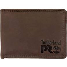 Timberland PRO Dark Brown/Pullman Leather RFID Wallet with Removable Flip Pocket Card
