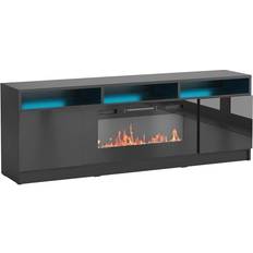 Fireplaces Reno 05 Electric Fireplace Modern 63 TV Stand Black